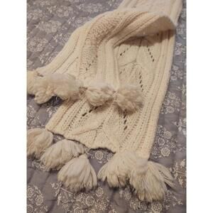 Ivory Cable Knit Scarf Acrylic
